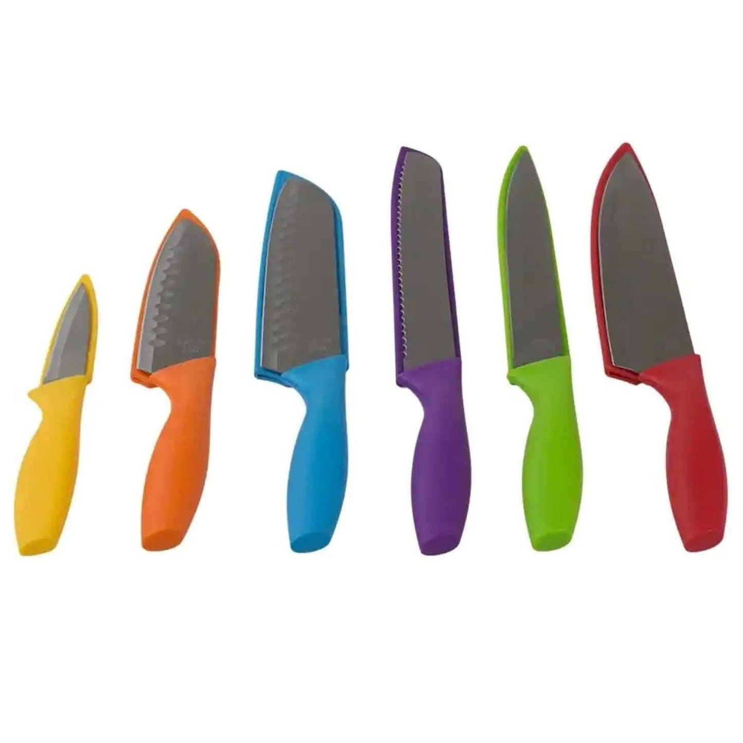 6-Piece Set: Sazon Stainless Steel Knife and Colorful Slip Covers DailySale