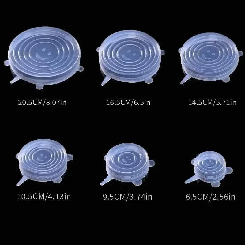 6-Piece Set: Silicone Stretch Lids, Reusable Durable Food Storage Lids DailySale