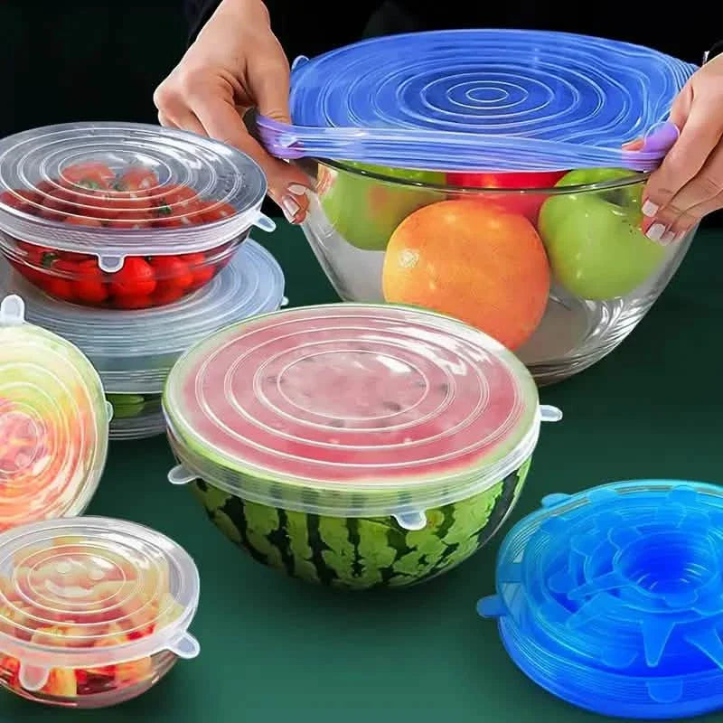 6-Piece Set: Silicone Stretch Lids, Reusable Durable Food Storage Lids DailySale