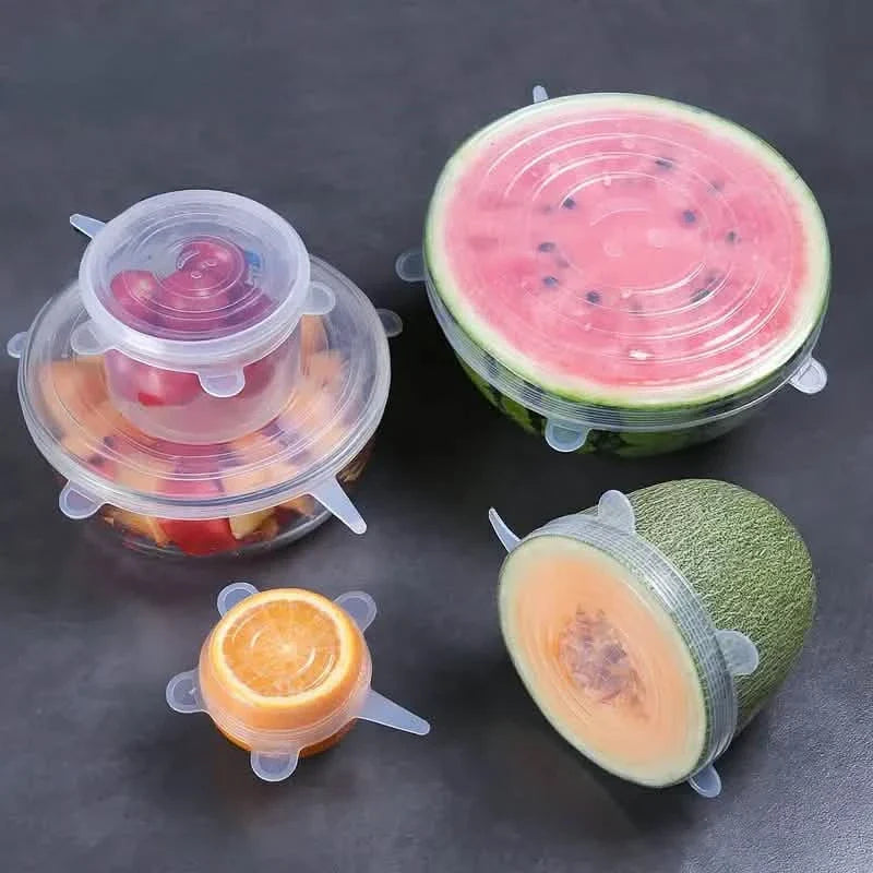 6-Piece Set: Silicone Stretch Lids, Reusable Durable Food Storage Lids DailySale