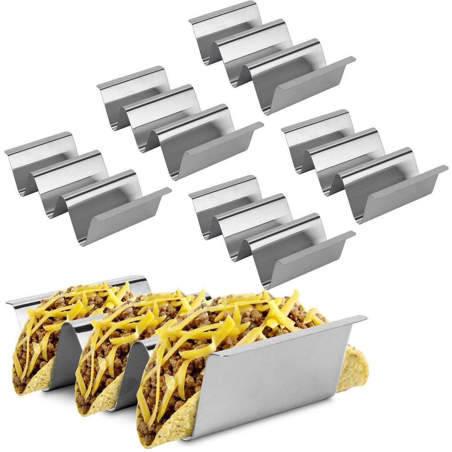 6-Piece: Stainless Steel Taco Holders DailySale