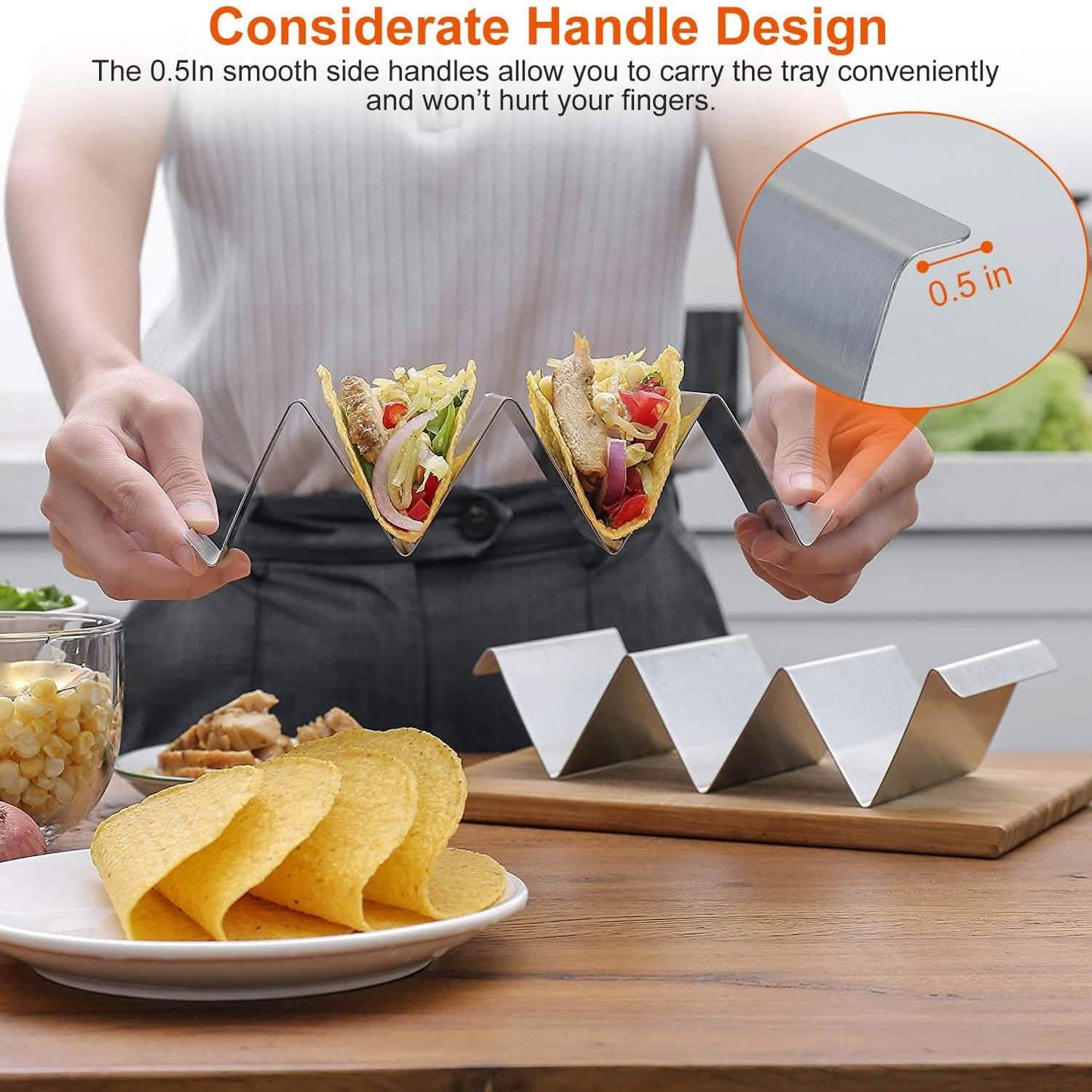 6-Piece: Stainless Steel Taco Holders DailySale