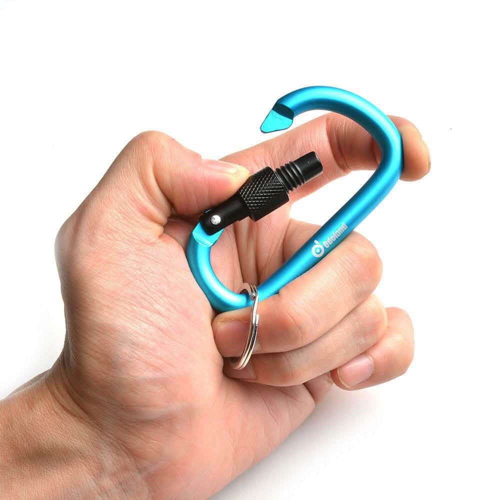 6-Pieces: D-Ring Screw Locking Carabiner Hook Clip Aluminum Camping Keychain DailySale