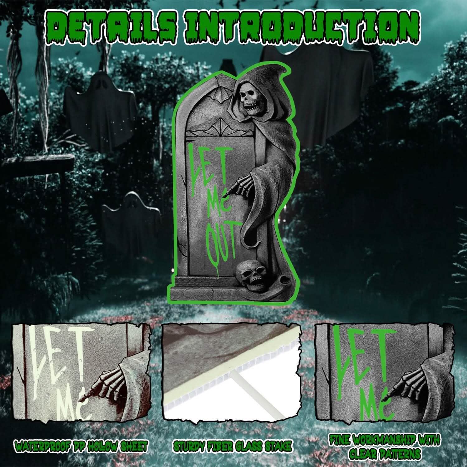 6-Pieces: Glow in the Dark Halloween Yard Sign Decorations with 12 Stakes DailySale
