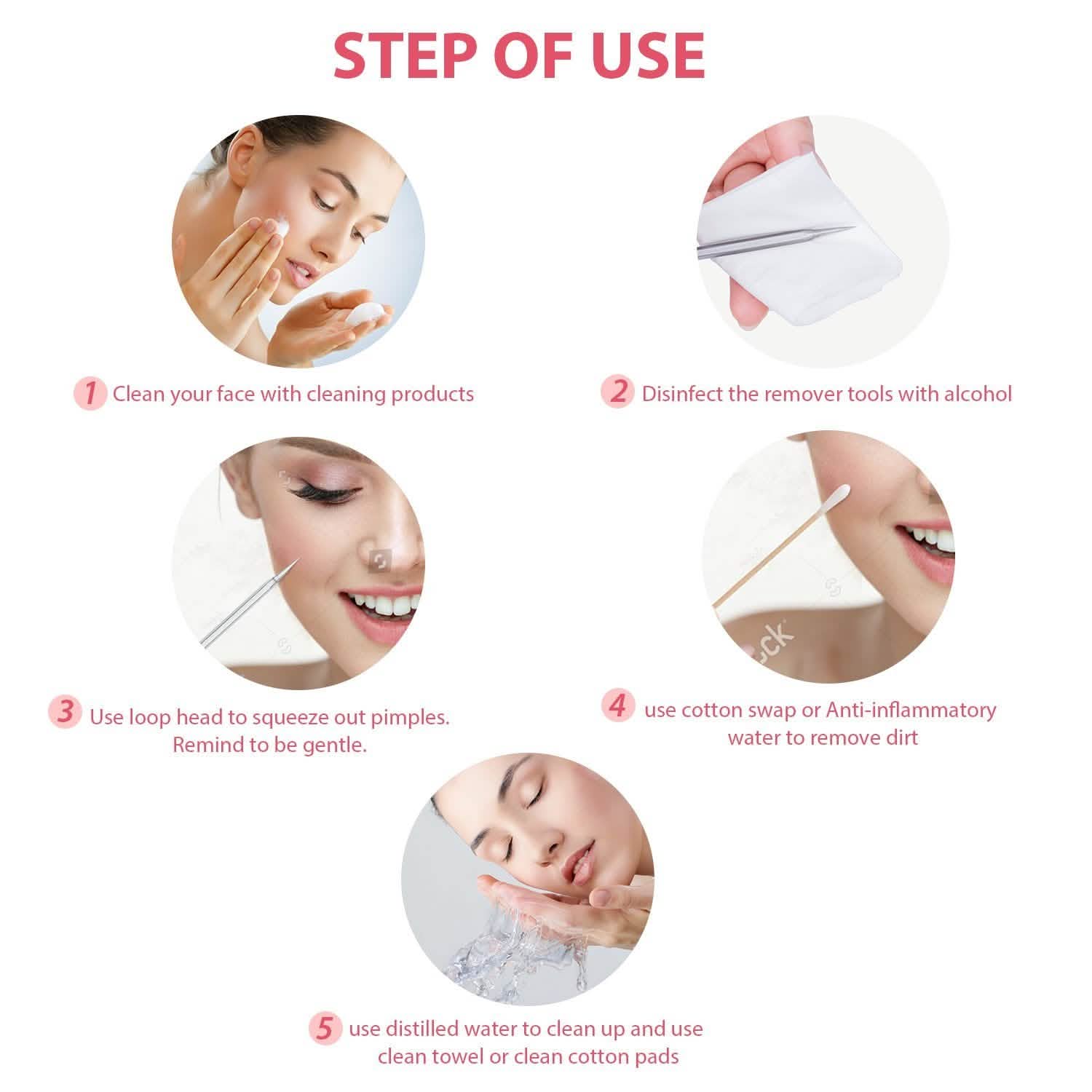 6-Pieces Set: Blackhead Remover Comedones Extractor Acne Removal Kit DailySale