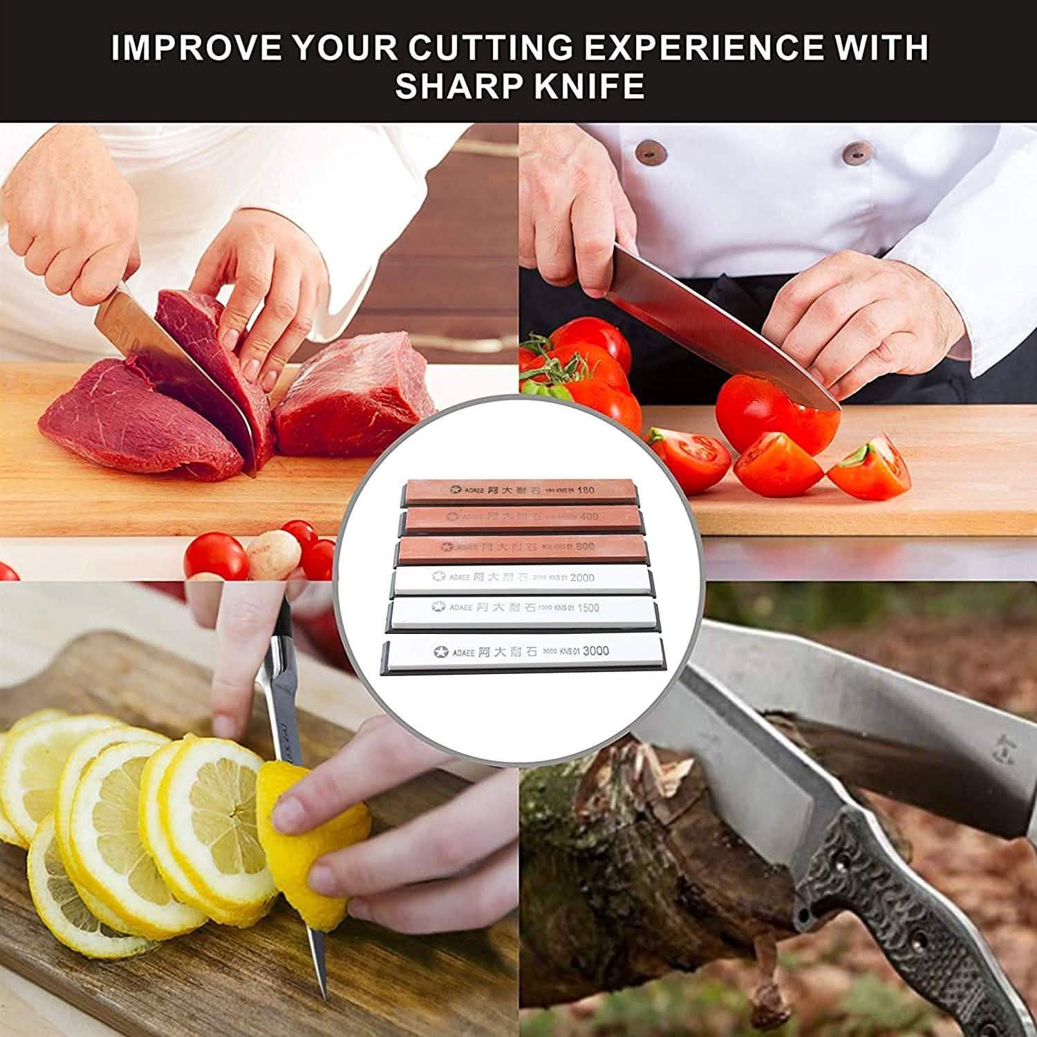 6-Pieces: Sharpening Stones Set Kitchen Knife Sharpener DailySale
