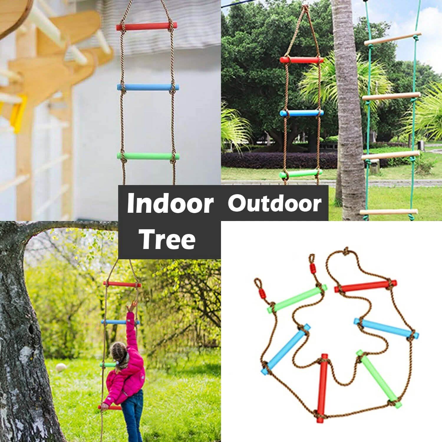 6 Rungs Swing Climbing Rope Ladder Hang for Children Playground Exercise DailySale
