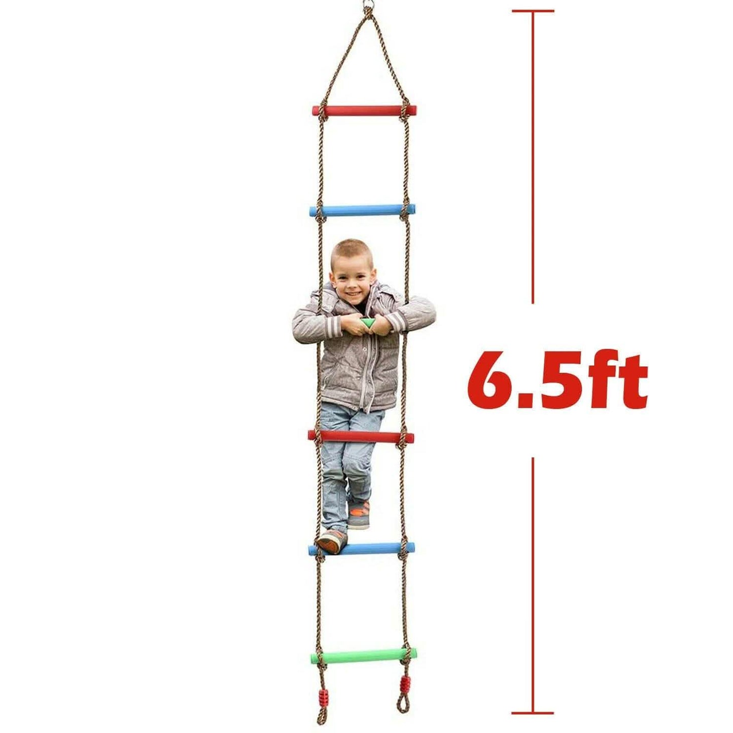6 Rungs Swing Climbing Rope Ladder Hang for Children Playground Exercise DailySale