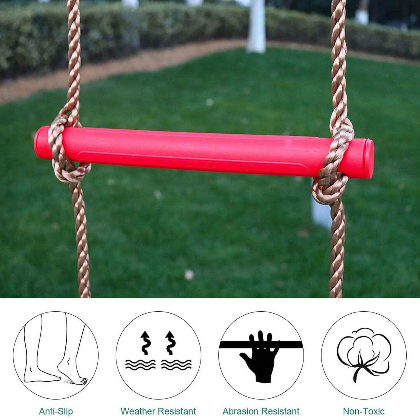6 Rungs Swing Climbing Rope Ladder Hang for Children Playground Exercise DailySale