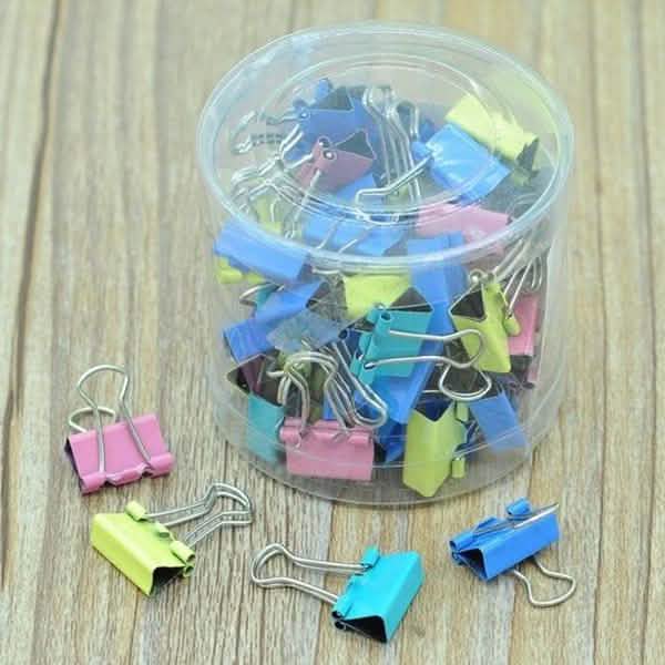 60-Pieces: 15mm Colorful Metal Paper File Ticket Binder Clips DailySale