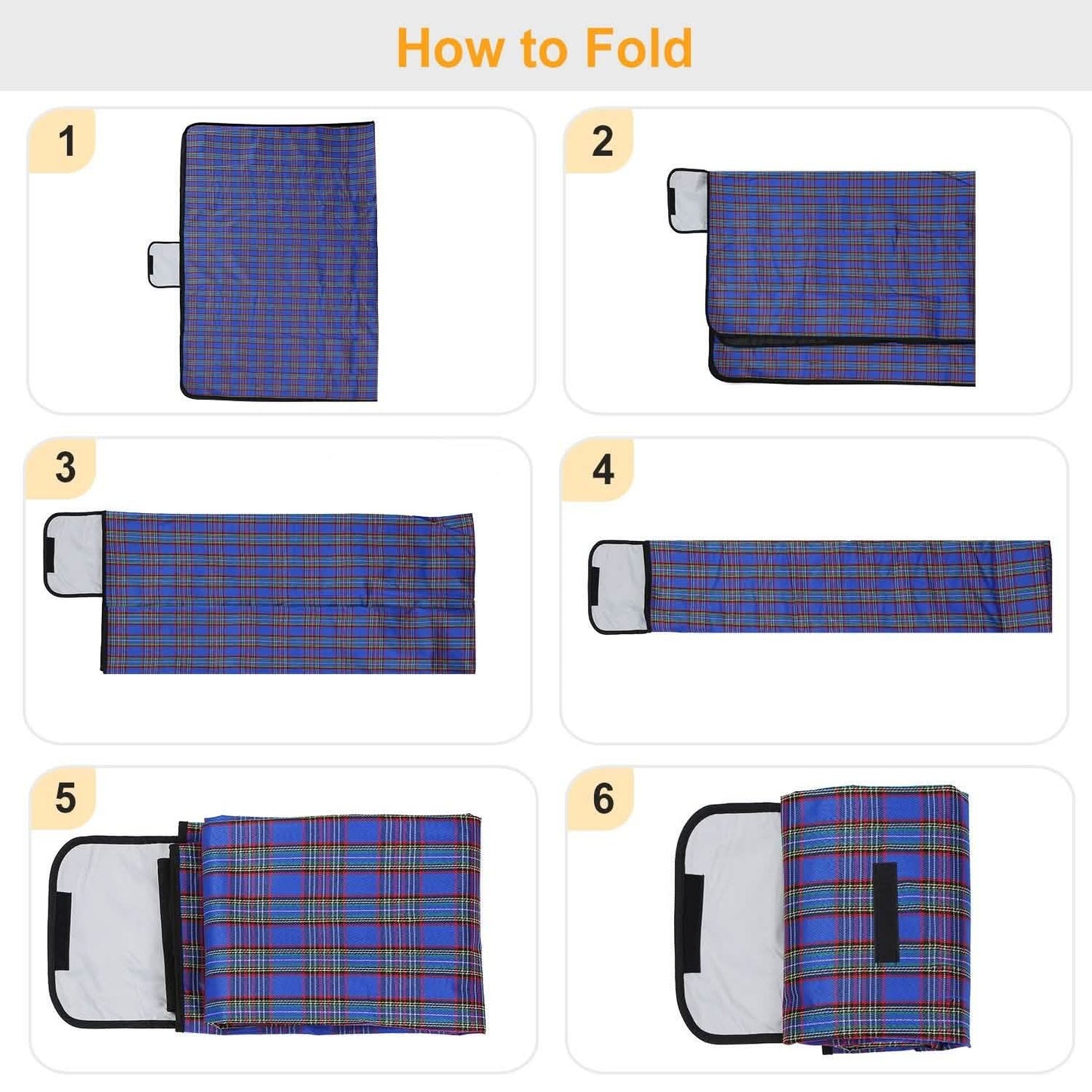 60" x 78" Foldable Waterproof Picnic Blanket with Strap DailySale