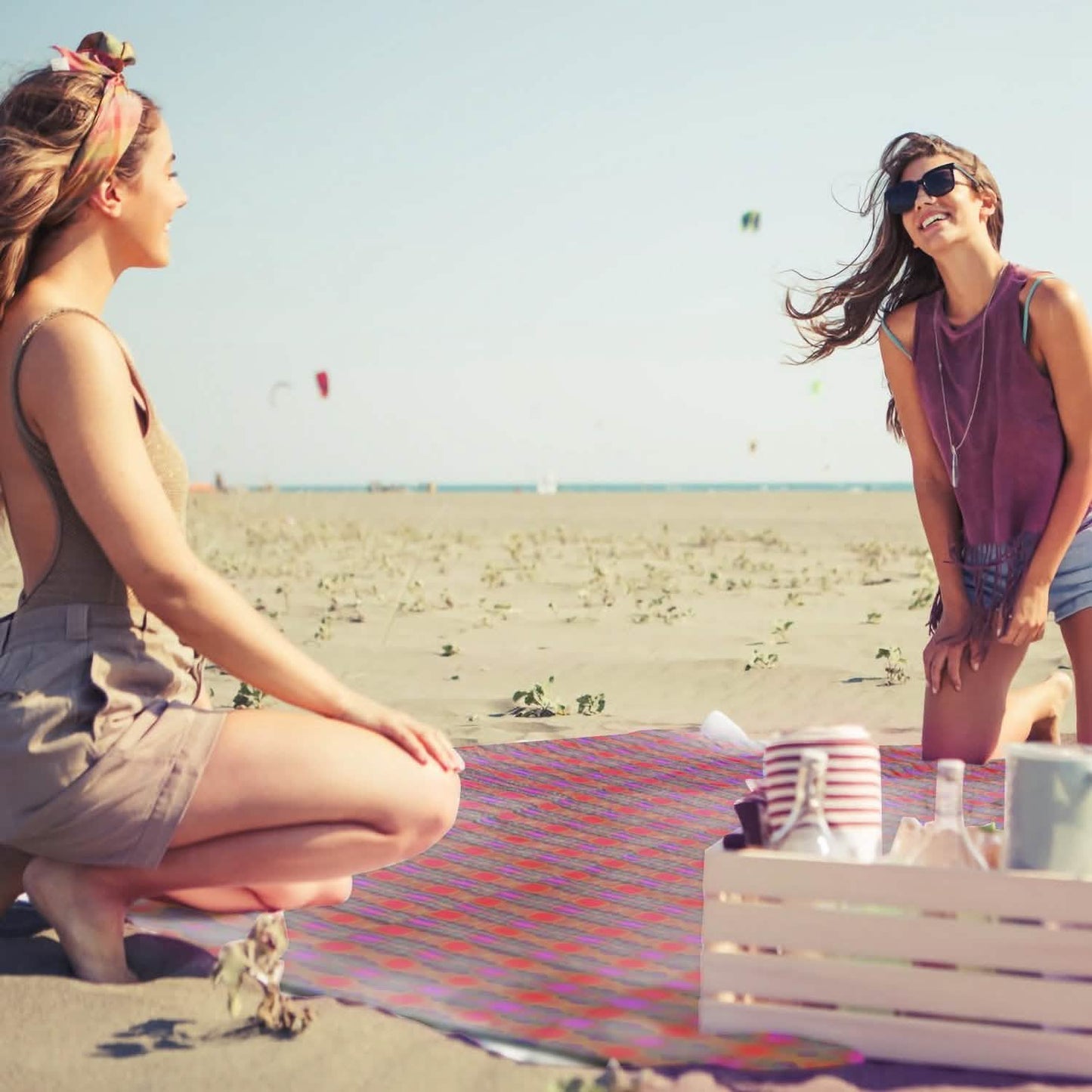 60" x 78" Foldable Waterproof Picnic Blanket with Strap DailySale