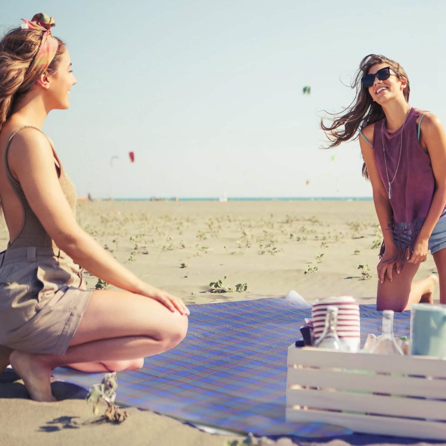 60" x 78" Foldable Waterproof Picnic Blanket with Strap DailySale