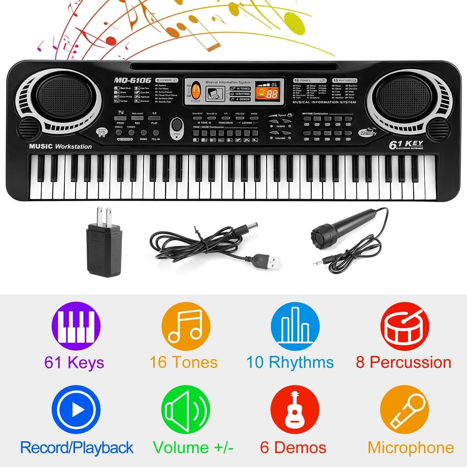 61 Keys Digital Music Electronic Keyboard DailySale