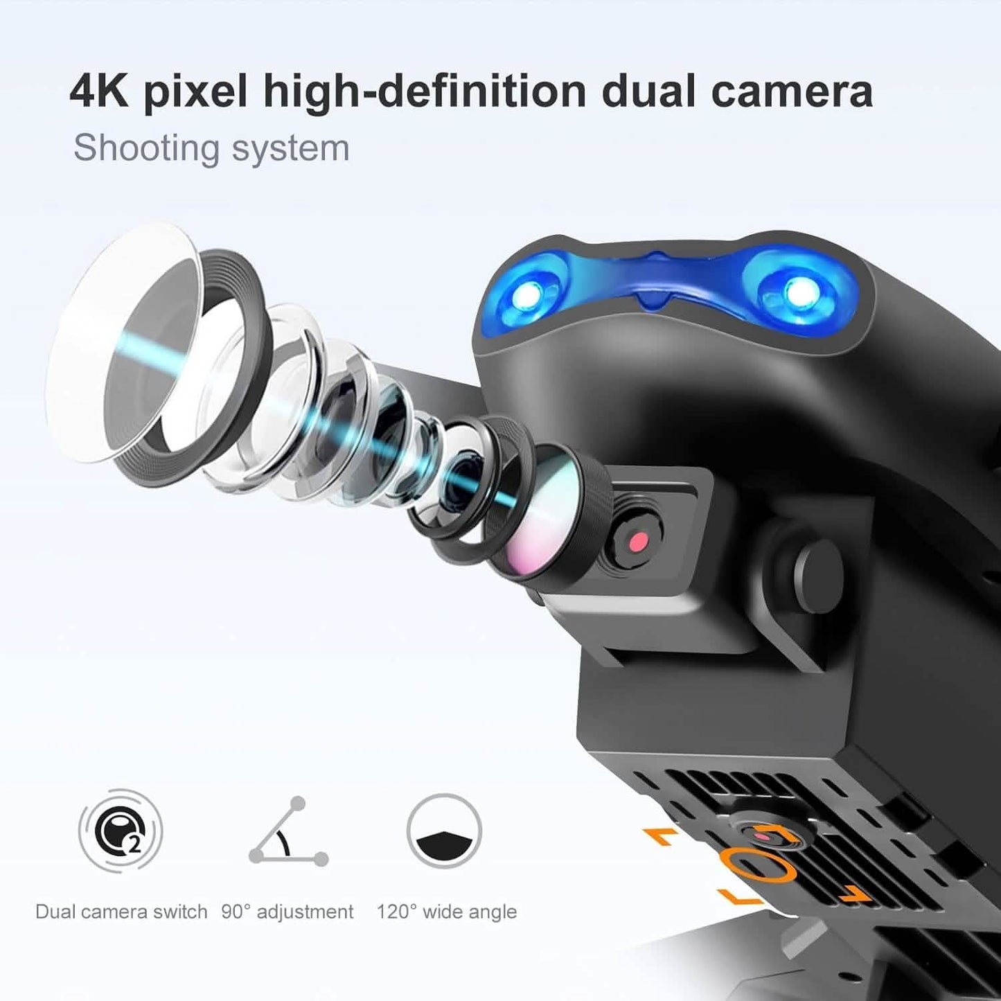 Drone HD Dual Camera, WiFi FPV Foldable RC Quadcopter DailySale