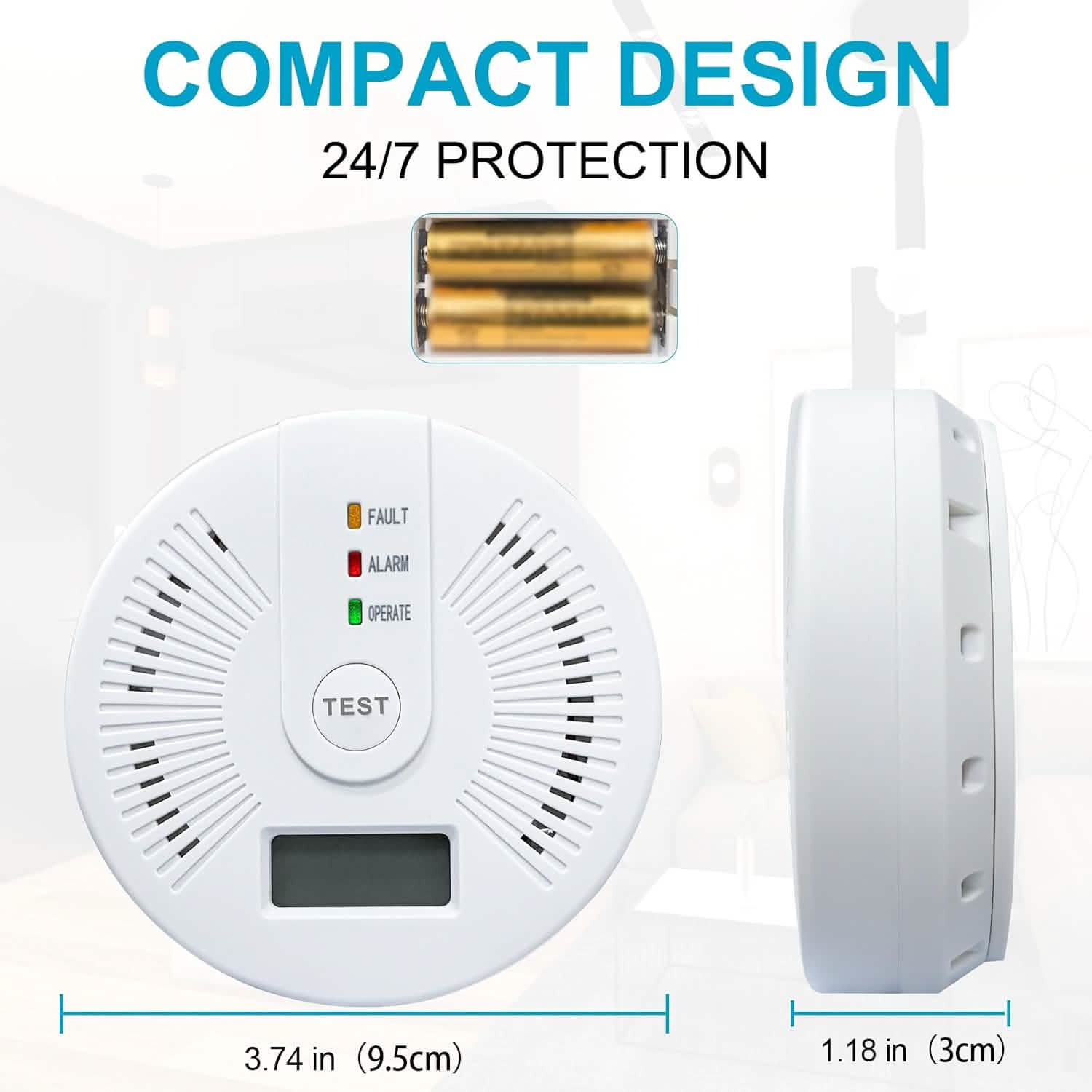 Portable Carbon Monoxide Detector – Battery-Operated CO Alarm DailySale