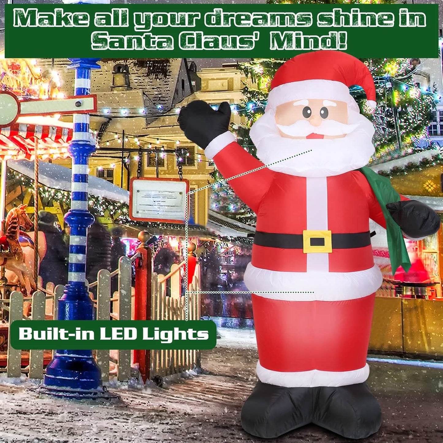 6.4ft Inflatable Christmas Giant Santa Claus DailySale