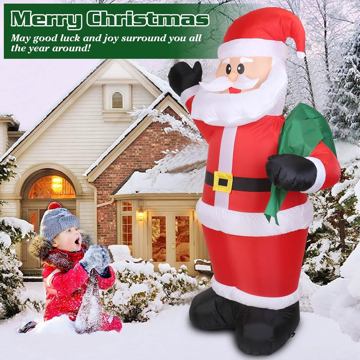 6.4ft Inflatable Christmas Giant Santa Claus DailySale