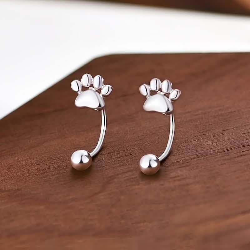 Sterling Silver Cat Paw Earrings – Screw-Back Studs, Elegant &amp; Simple DailySale