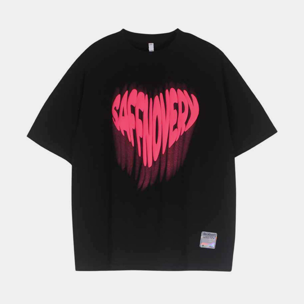 Pink Heart Y2K Graphic T-Shirt - Retro Cyber-Core Oversized Tee | LuxuryUrbanwear - Luxuryurbanwear