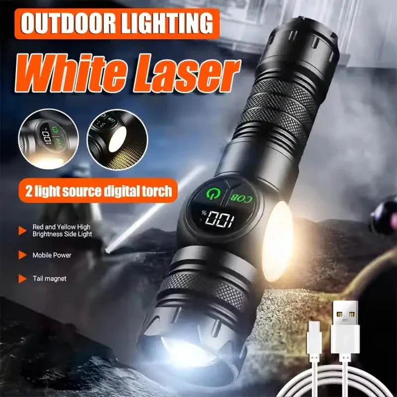 Rechargeable LED Flashlight with 5 Modes & Magnetic Base – Gift Box DailySale