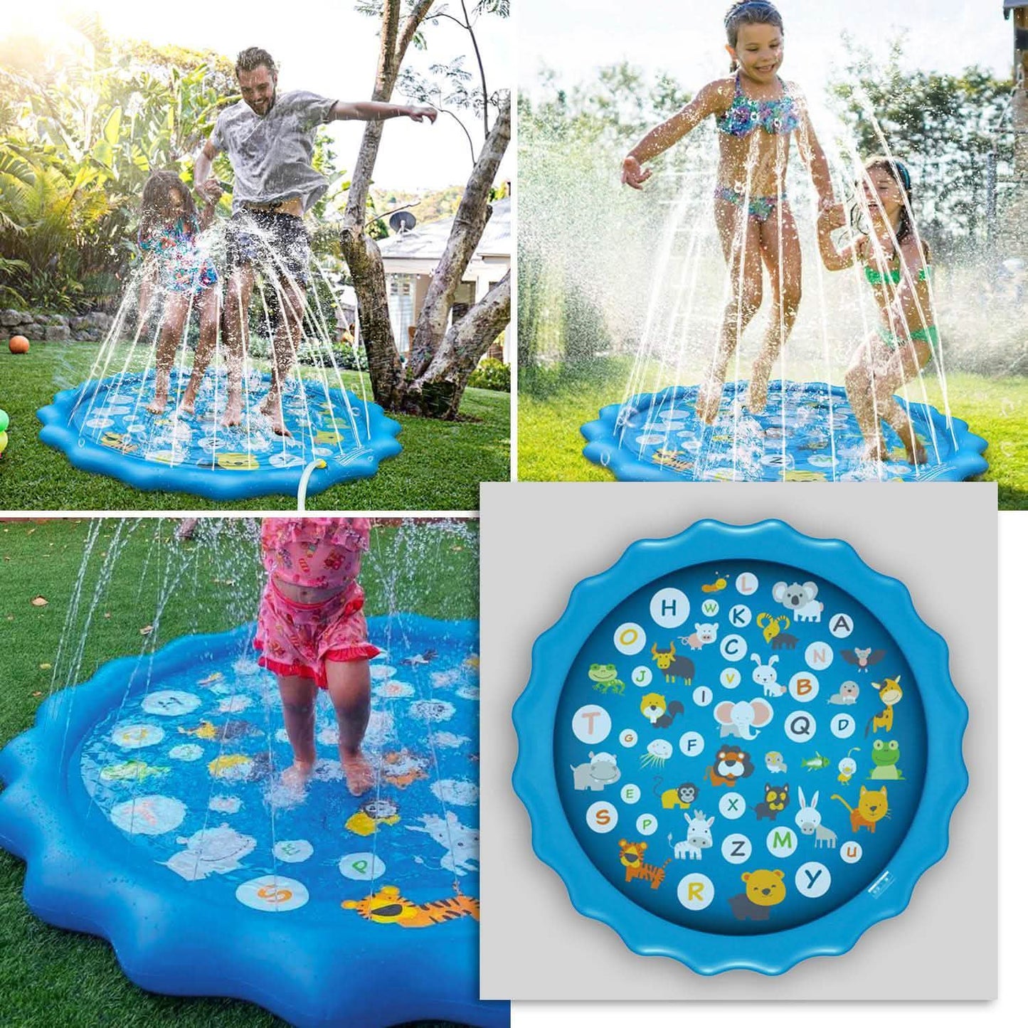 68" Inflatable Blow Up Pool Sprinkler Splash Pad For Kids DailySale