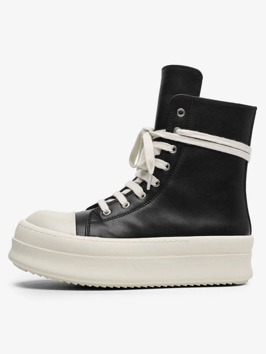 High-top Side Zipper Platform Sneakers - Luxury Tactical Streetwear Boots | LuxuryUrbanwear - Luxuryurbanwear