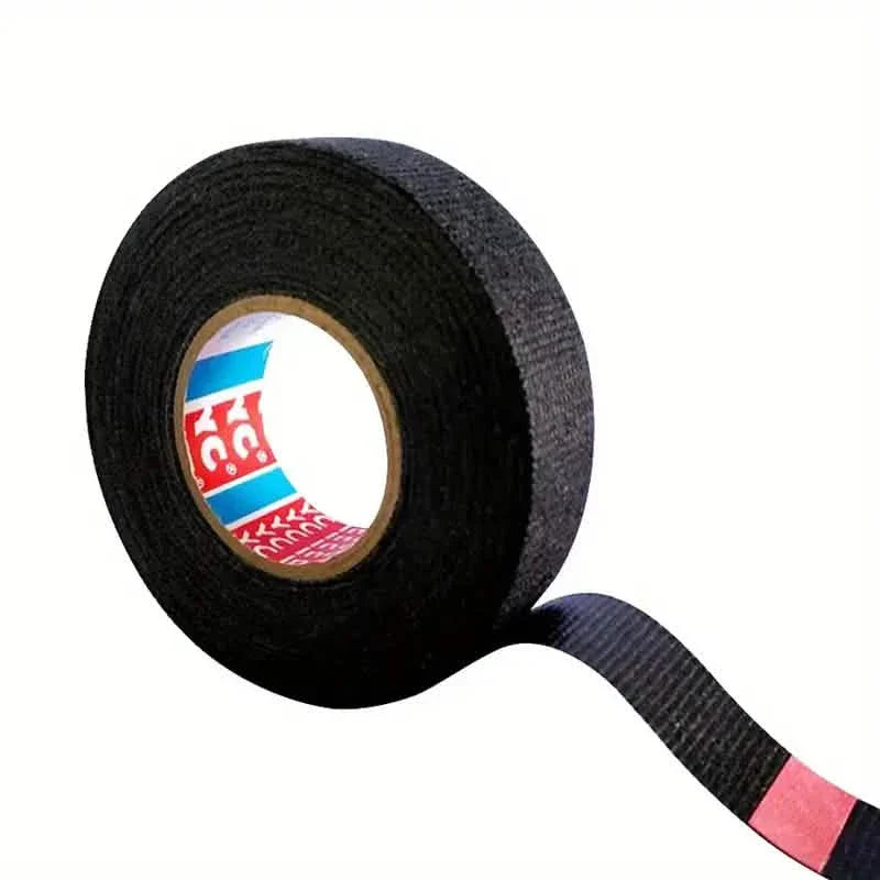 5-Meter Heat-Resistant Electrical Tape – Black Polyester for Car & Cable Management DailySale