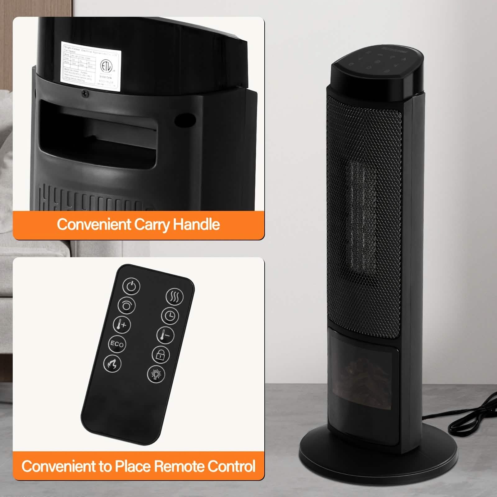 Portable Electric Space Heater with Remote & Thermostat DailySale