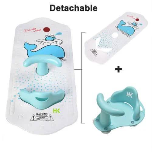 6M+ Infant Toddler Tub Seat Non-slip Safety Chair with Heat Sensitive Bath Mat DailySale