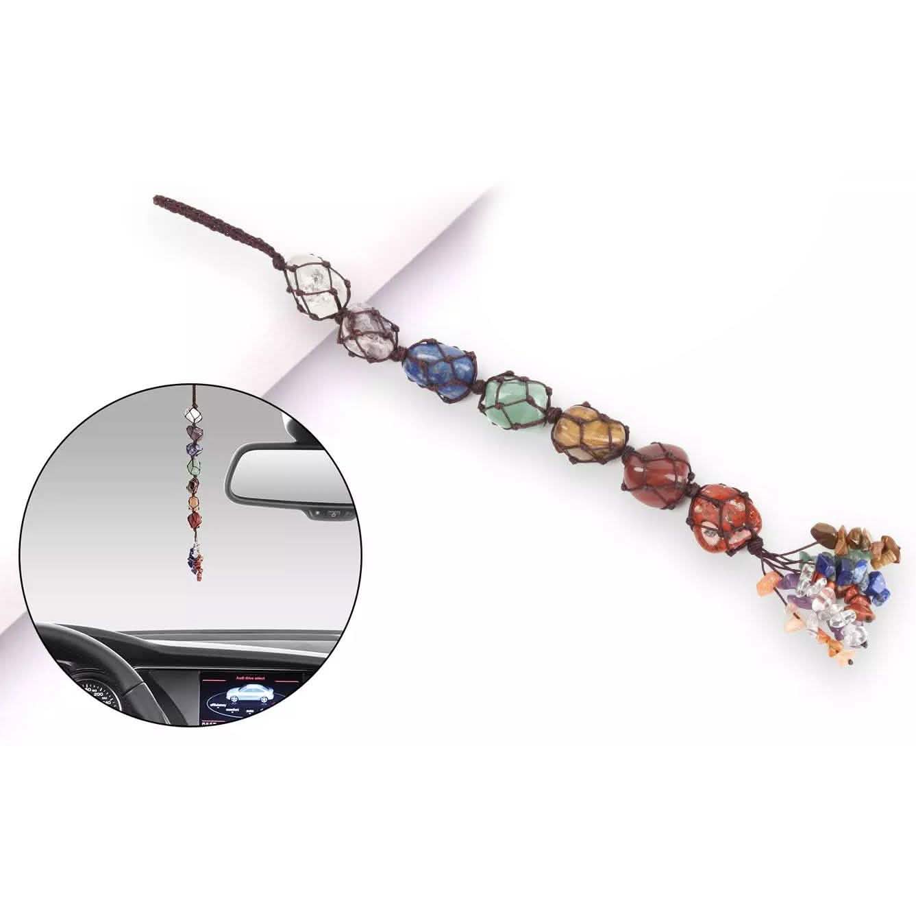 7 Chakra Gemstones Reiki Healing Crystals Tassel Wall Car Hanging Ornament DailySale