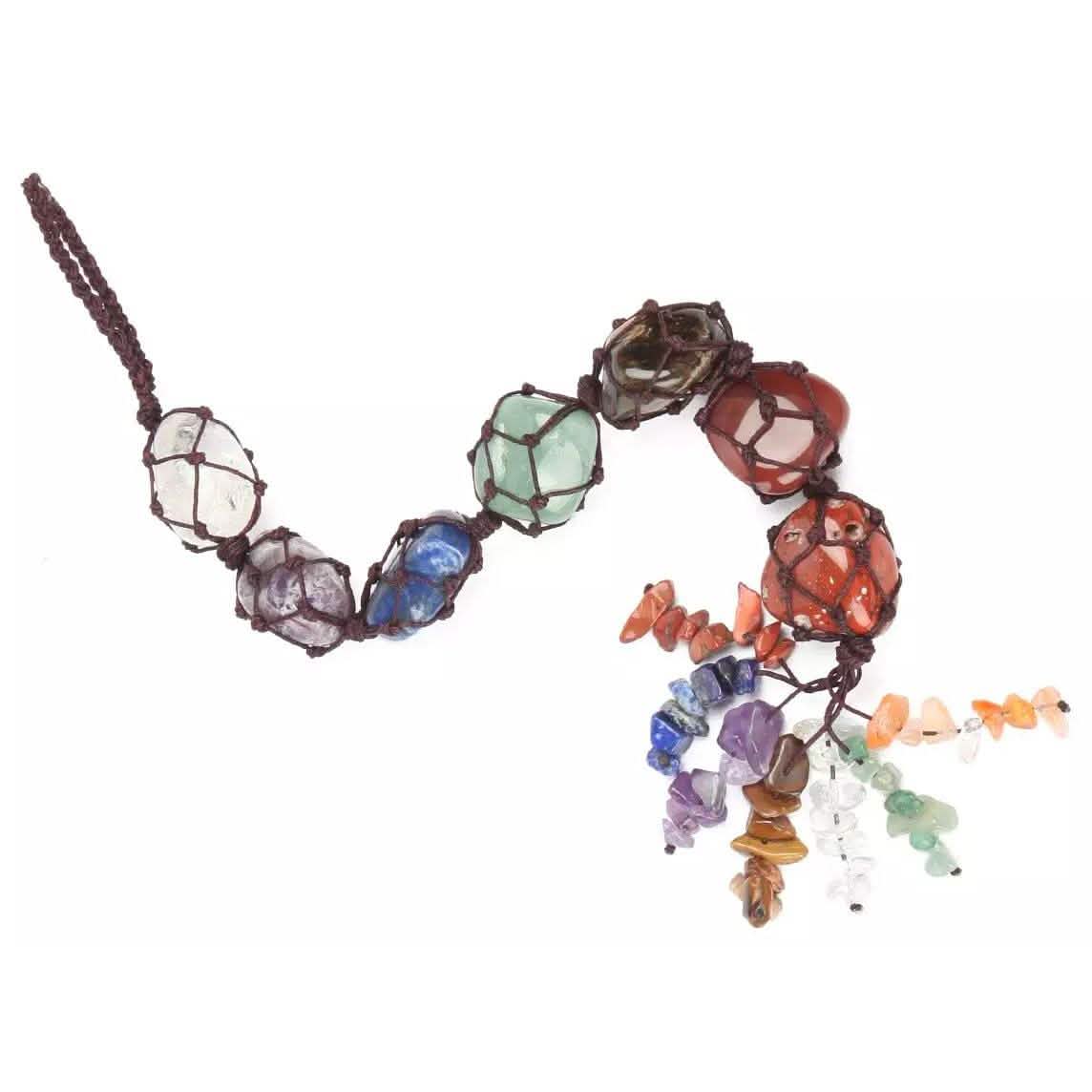 7 Chakra Gemstones Reiki Healing Crystals Tassel Wall Car Hanging Ornament DailySale