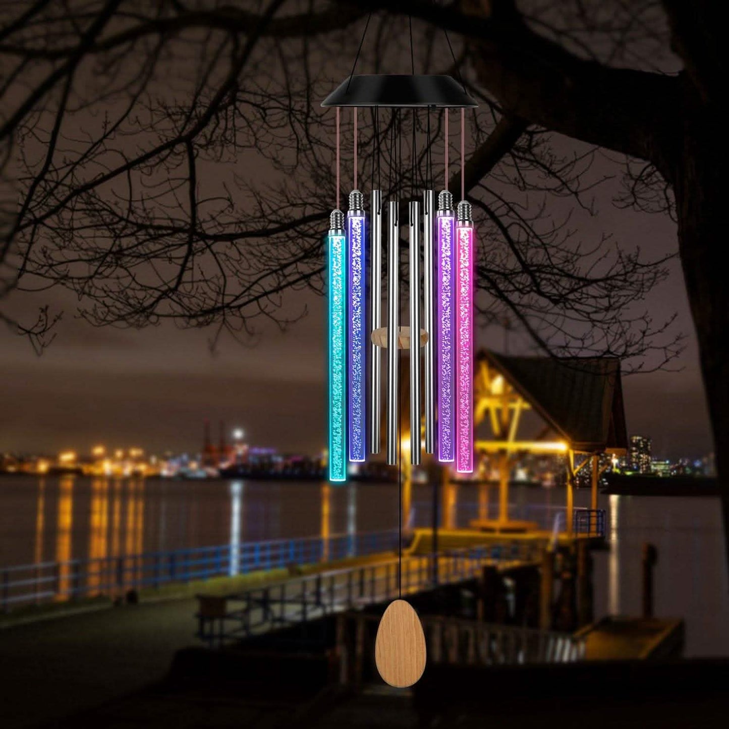 7 Color Changing Solar Wind Chime Lights DailySale