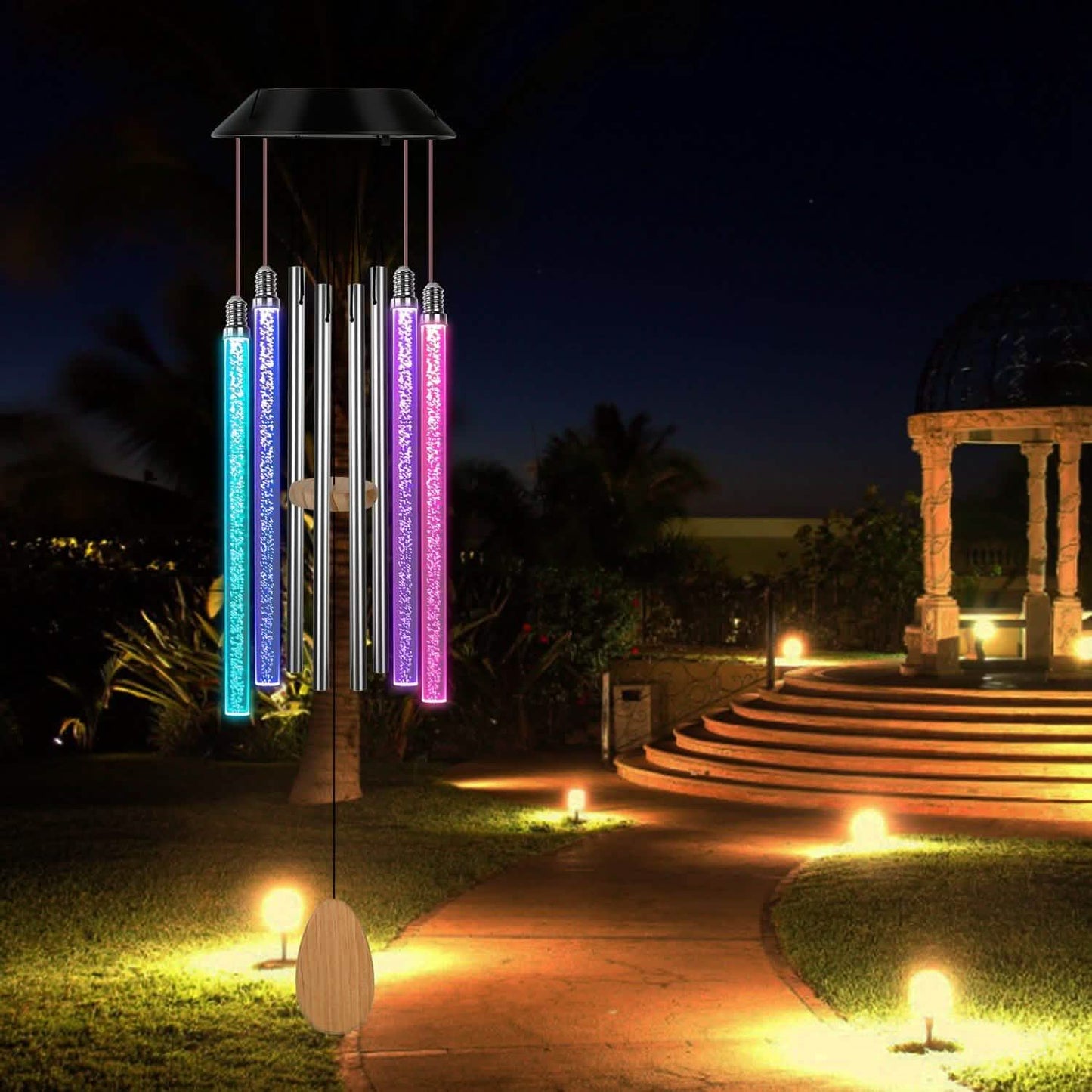 7 Color Changing Solar Wind Chime Lights DailySale