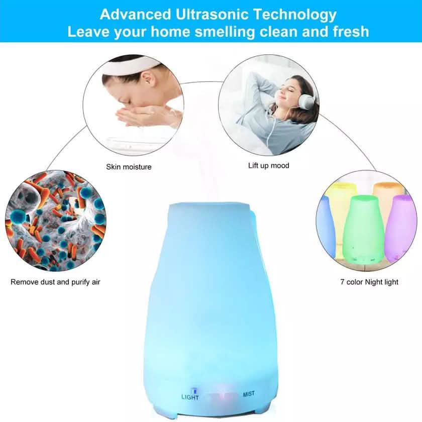 7 Color LED 200ML Ultrasonic Essential Oil Aroma Diffuser and Humidifier with Remote DailySale
