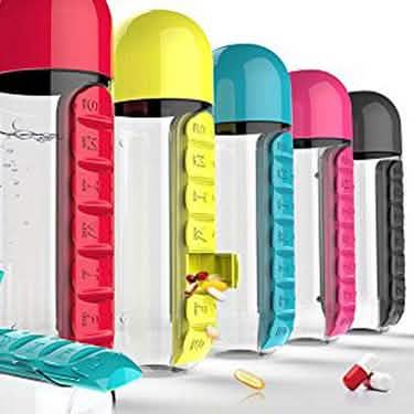 7-Day Pill Tablet Medicine Organizer Water Drink Bottle Holder Box DailySale
