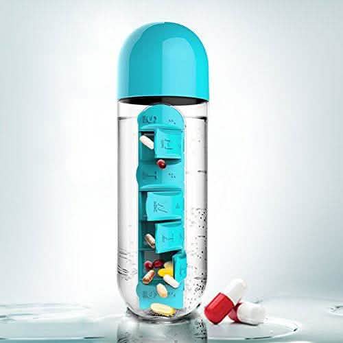 7-Day Pill Tablet Medicine Organizer Water Drink Bottle Holder Box DailySale