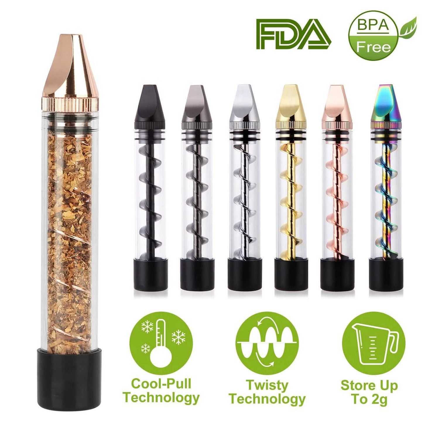 7-in-1 Grinder Blunt Kit with Smoking Metal Tip Cleaning Brush DailySale
