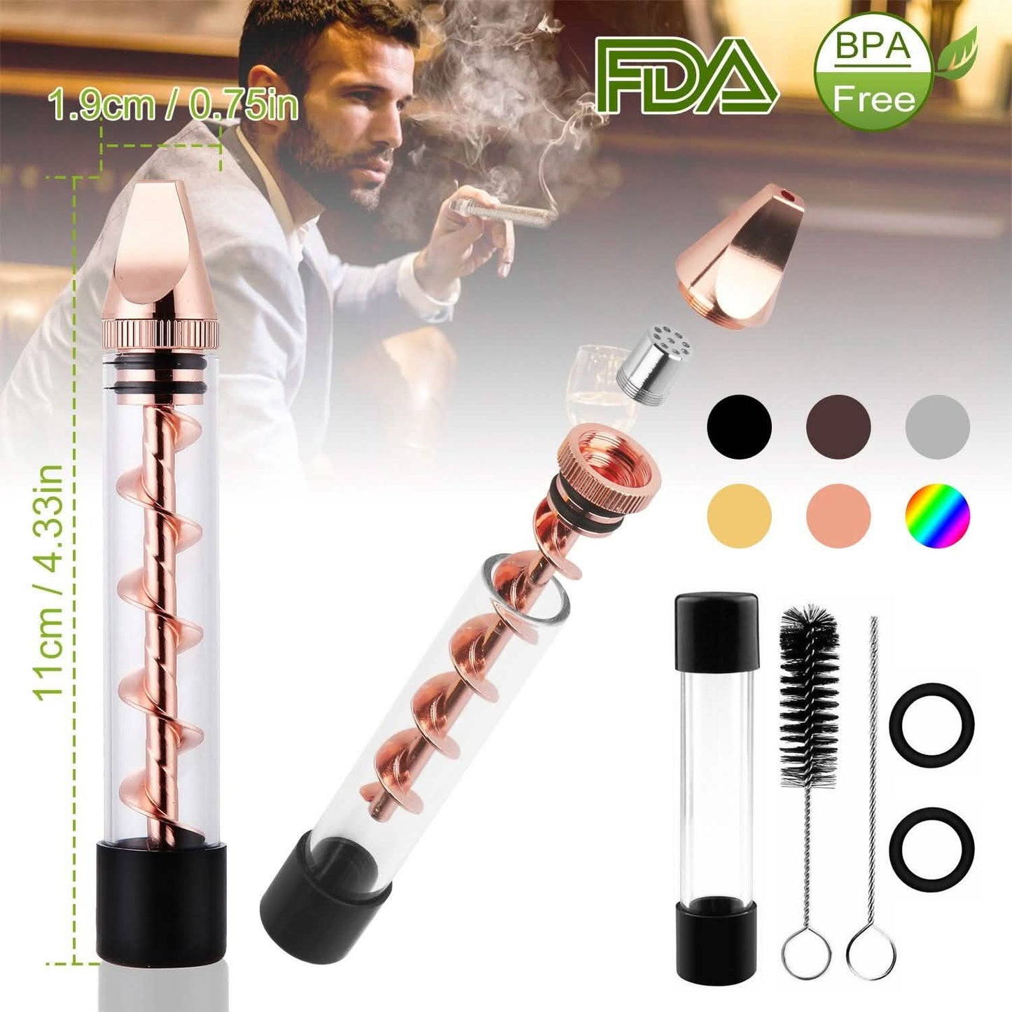 7-in-1 Grinder Blunt Kit with Smoking Metal Tip Cleaning Brush DailySale