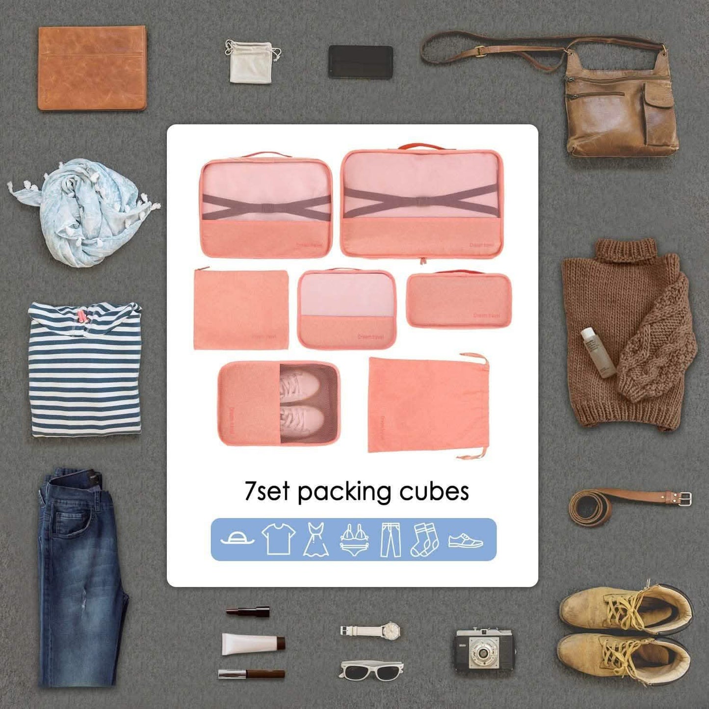 7-Pack: Travel Storage Cube Bag DailySale