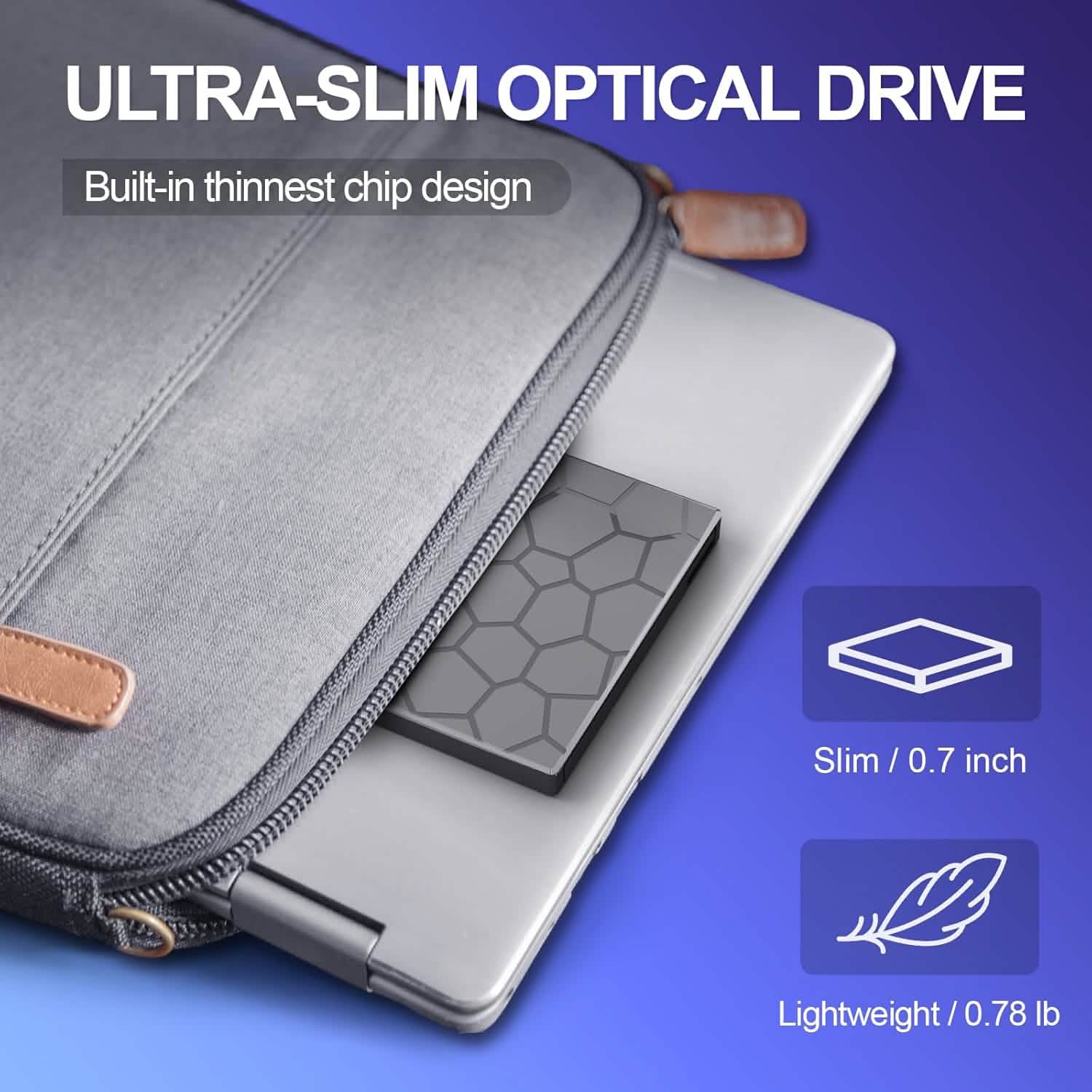 High-Speed USB 3.0 External CD/DVD Drive with Burner – Plug & Play, Windows & Mac Compatible DailySale