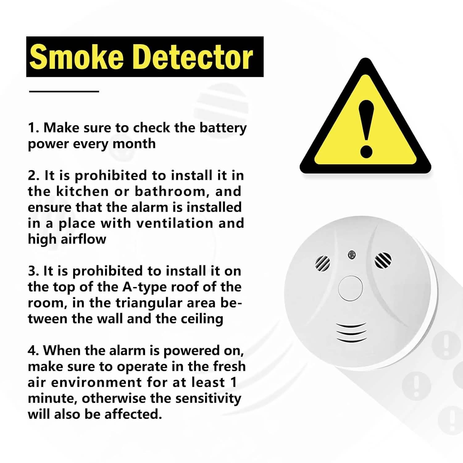 Smoke and Fire Detector Alarm – Portable Photoelectric Fire Alarm with Silence Button DailySale