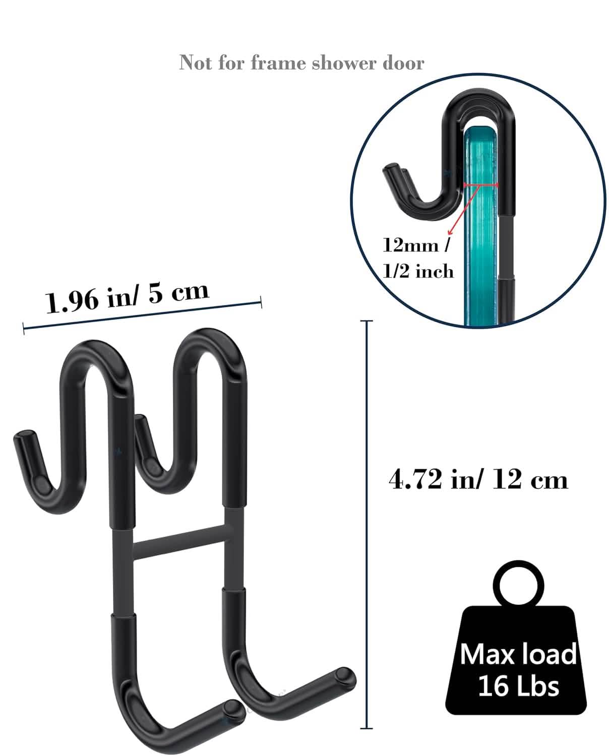 Rust-Resistant Door Mount Shower Hook – Strong Multifunctional Hanging Hook DailySale