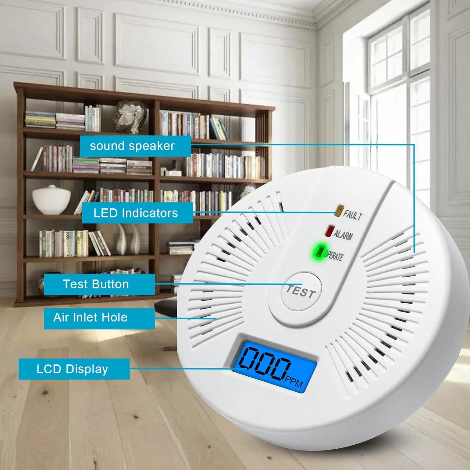 Portable Carbon Monoxide Detector – Battery-Operated CO Alarm DailySale