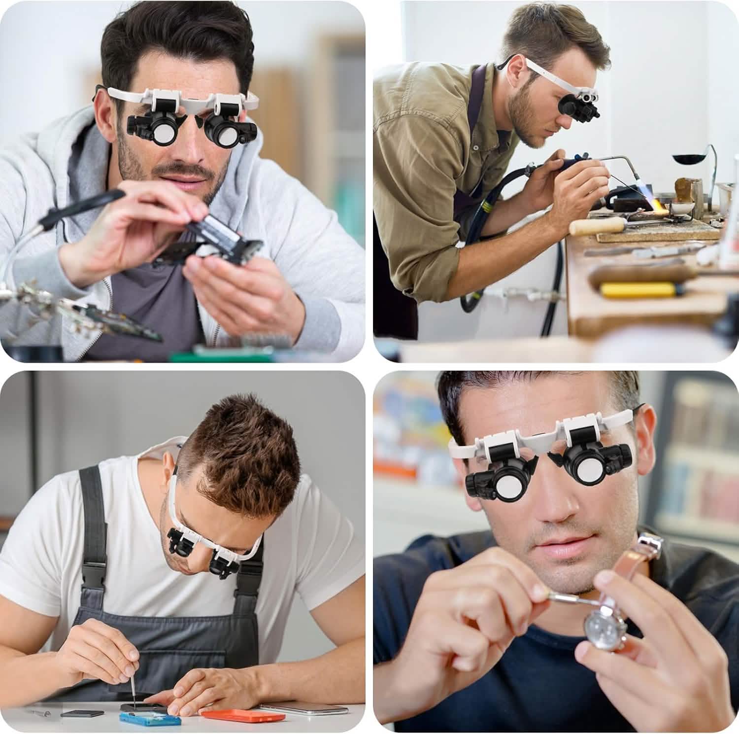 2-LED Head-Mounted Magnifier Glasses – 8x/15x/23x with Repair Light DailySale