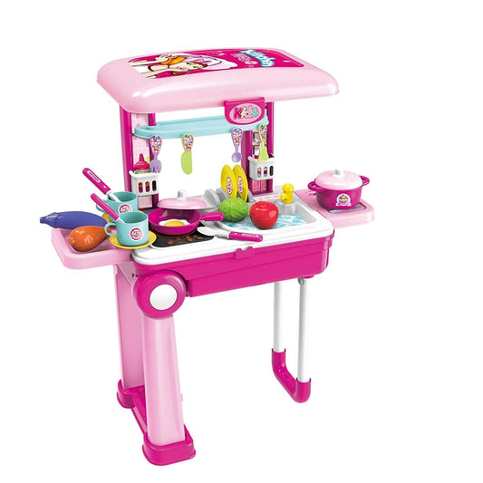 2-in-1 Pretend Play Game Travel Suitcase for Girls DailySale