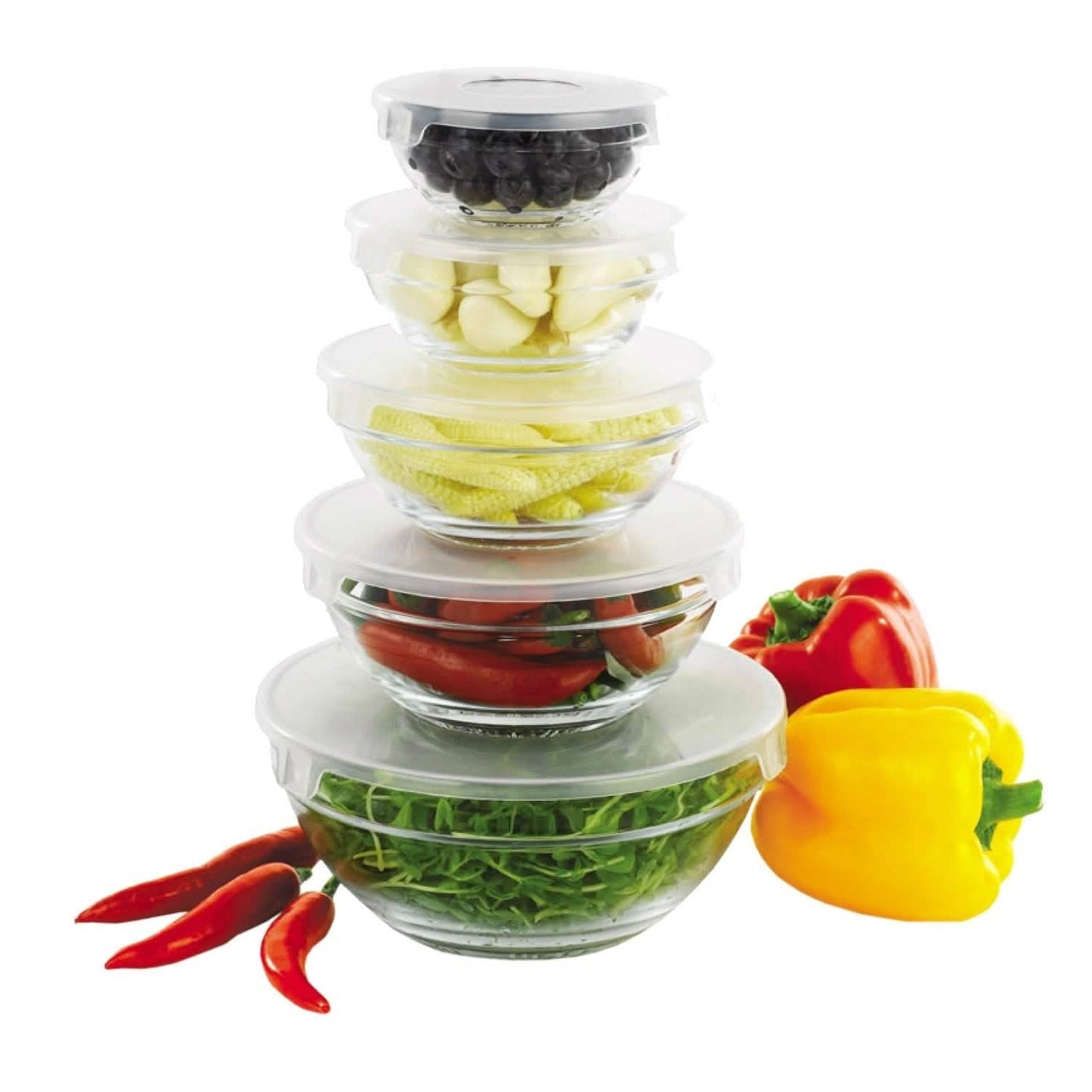 Home Basic SC10851 5 Piece Bowl with Lid DailySale