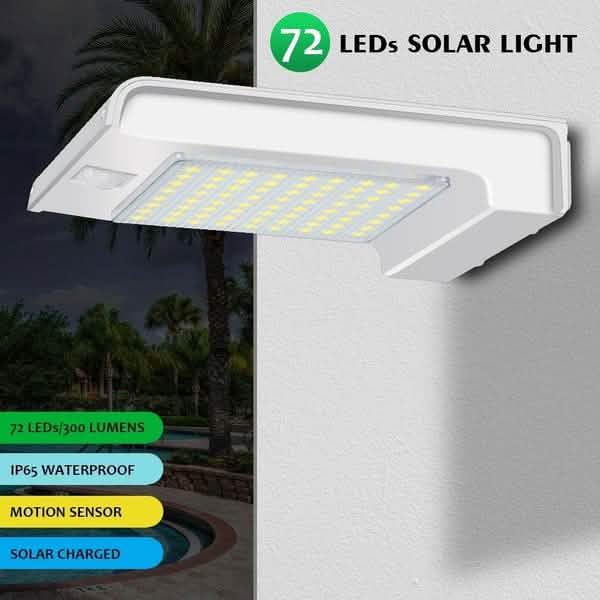 72 LED Solar Motion Sensor Lights Solar Wall Light DailySale