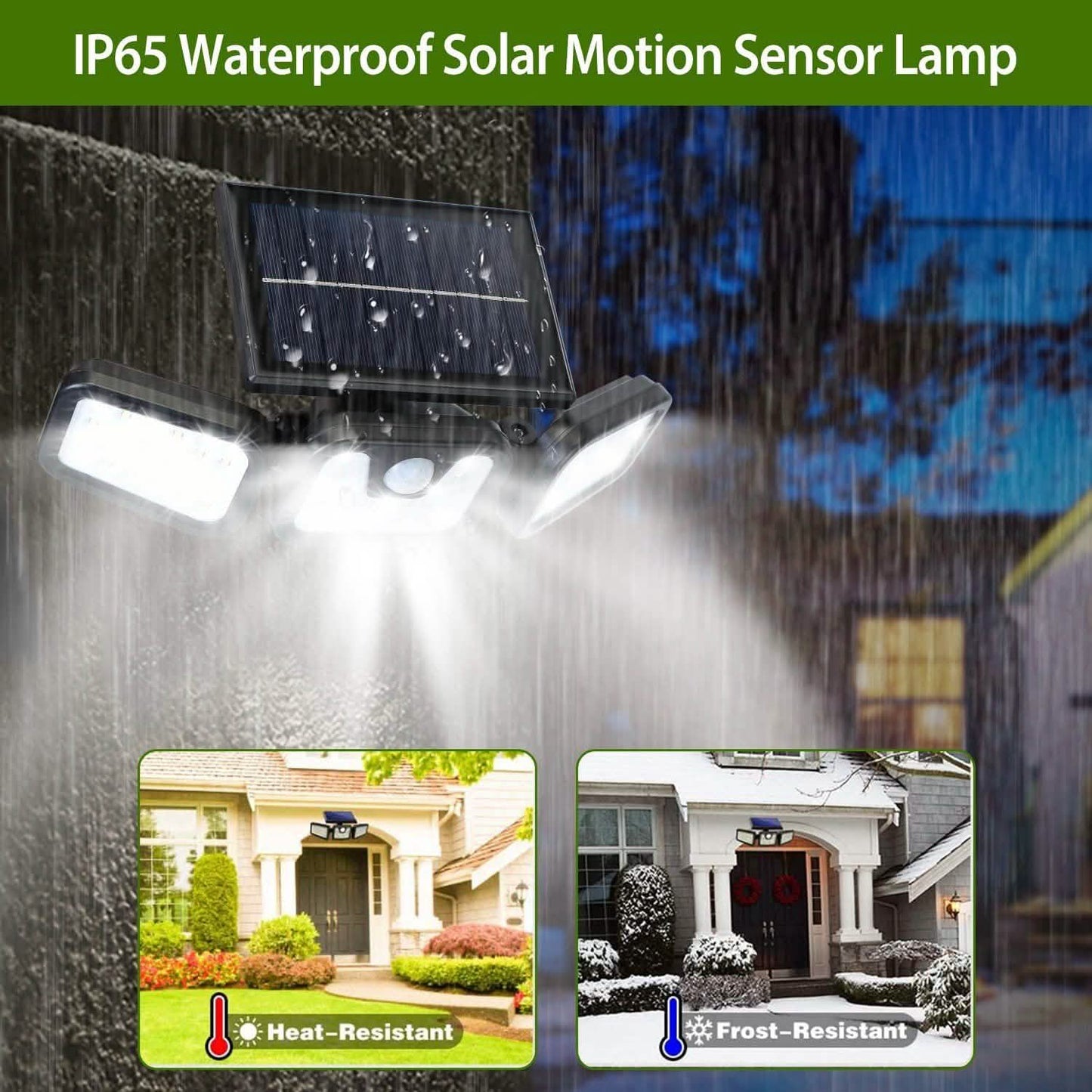 74 LEDs 3 Adjustable Solar Head Motion Sensor Flood Light DailySale