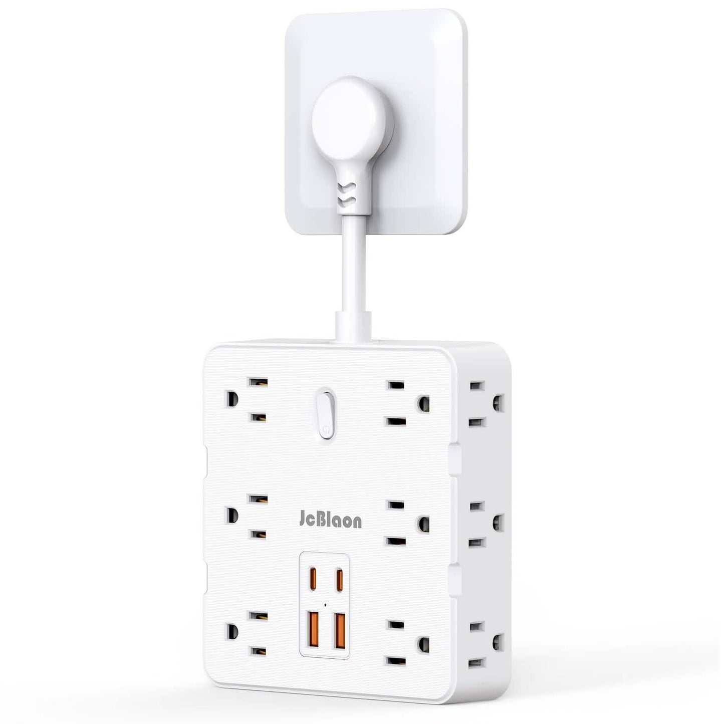 16-in-1 Power Strip – 12 AC Outlets & 4 USB Ports, White DailySale